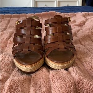 Banana Republic size 6.5 brown wedge sandals